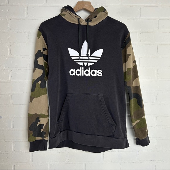 Adidas Trefoil Hoodie with Camo Sleeves - Picture 1 of 3